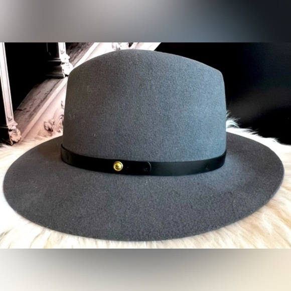rag & bone Women’s Slate Gray Felt Floppy Brim Fedora Size Medium